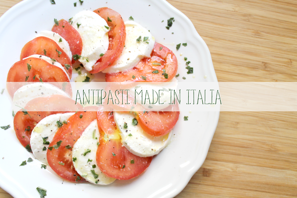Vos billets pour l'Italie : Tomate & Mozzarella - Recette Antipasti - Miss Blemish